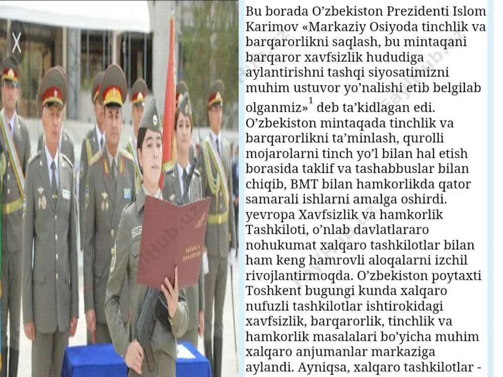 o'zbekistonning markaziy osiyo mintaqada xavfsizlikni ta'minlash - Page 3