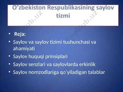 saylov tizimi — PPT