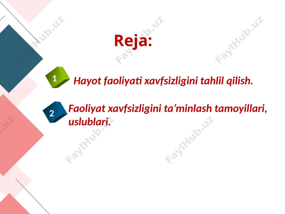 etarlicha to‘liq taksanomiyasi yaratilmagan. bu esa har qanaqa xavfning oldini olishni ta’minlashni chegaralab qo‘yadi. shuning uchun olimlar, soha mutaxassislari oldiga xavflarning taksonomiyasini yaratish bo‘yicha ilmiy va metodologik izlanishlar olib borish maqsad qilib qo‘yilgan. xavflarning nomenklaturasi. nomenklatura – muayyan belgi, xususiyatiga ko‘ra sistemaga solingan nom va so‘zlar ro‘yxatidir. masalan, tibbiyotda qo‘llaniladigan dori-darmonlar nomenklaturasi birmuncha aniq tuzilgan. jumladan, antibiotiklarga: tetratsiklin, ampitsilin, oksotsilin, biotsilin, trimol, sefozolin, sefamizin va boshqalar kiradi. xavflar nomenklaturasini tuzishda ham aynan xavfning biror belgisi, xususiyati, keltiradigan oqibati yoki boshqa ko‘rsatkichlariga ko‘ra tuzilishi lozim. hozirgi kunda xavflar nomenklaturasi umumiy holda alfavit bo‘yicha tuzilgan. masalan, ajal, alanga, alkagol, aziyat, vakuum, vulqon, vahima, gaz, gerbitsid, dinamik zo‘riqish, yemirilish, yomg‘ir, yong‘in, zo‘riqish, zahar, zilzila, ifloslanish, ichimlik, iztirob, kasallik, kuyish, lat yeyish, loyqalanish, magnit maydoni, momaqaldiroq, meteoritlar, mikroorganizmlar, radiatsiya, reanimatsiya, rezonans, tebranish, tok urish, toyib ketish, uzilish, urmoq, ultratovush, hujum, xatar, shamol, shovqin, elektr toki, elektr maydoni, ekzema, yaxlash, yadro zaryadi, yashur kasalligi va …