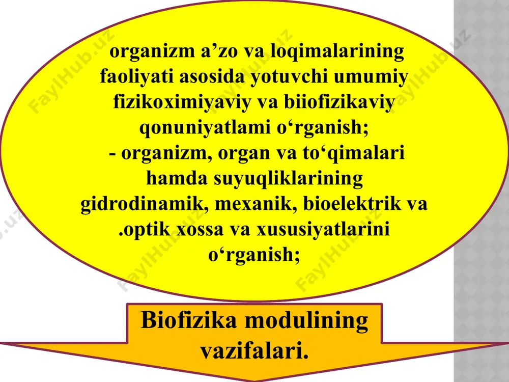 hning bosim orqali ifodasi f=p2rl = . lame tenglamasidir formula nisbiy deformatsiya . d= qon tomiri radiusi bilan bosim orasidagi bog'lanish dp= . odam tayanch-harakat apparati, bo‘g‘inlar va richaglar. mexanizmlarning harakatlanuvchi qismlari odatda uning harakatdagi qo‘zg‘aluvchan yoki qo‘zg‘almas qismlari bilan tutashtirilgan bo‘ladi. bir necha qo‘zg‘aluvchan bo‘g‘inlarning birlashmasi kinematik bog‘lanishni hosil qiladi. stomatologik materiallarning fizik-mexanik xossalari. materiallarni sinashning mexanik usullari. shu vaqtgacha biz guk qonunini ishlatsa bo'ladigan nisbatan kichik deformatsiyalami ko‘rdik. endi nisbiy deformatsiyaning katta miqdorlarida kuzatiladigan hodisalami ko‘rib chiqamiz. kuchlanishning deformatsiya kattaligiga bog‘liqligi. qattiq jismlar cho‘zilishidagi nisbiy deformatsiyaning mexanik ob qism guk qonuniga bo‘ysunadigan elastik deformatsiyaga mos kelib, u kuch olib tashlanganidan so'ng yo‘qoladi. 8 va a ning “b” nuqta uchun qiymati chegaraviydir-bu qiymatlardan keyin deformatsiya elastik bo‘lmaydi.bm qism kuch olib tashlanganidan keyin yo‘qolmaydigan plastik deformatsiyaga mos keladi. mn - vertikal qismga -oquvchanlik deformatsiyasi mos keladi. kuchlanish relaksatsiyasi agar namunani qandaydir uzunlikka cho‘zilsa(ya,ni, deformatsiya sodir bo‘lsa) va uni bu holatda …
