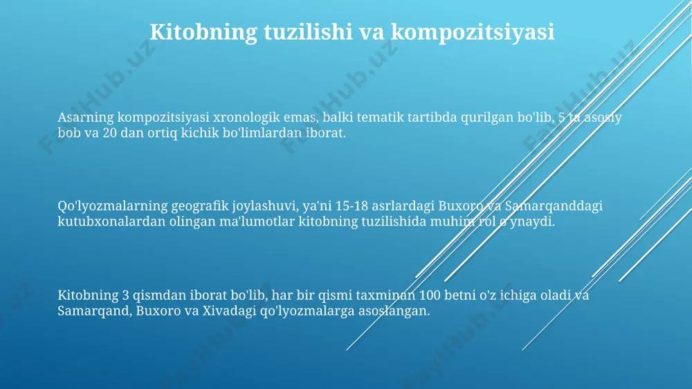 zbekiston televideniyesi reklamalarida 5 dan ortiq takrorlanishi, ijtimoiy tengsizlik muammosini aks ettiruvchi yangi talqinlarni keltirib chiqardi. samarqand viloyatida o‘tkazilgan 100 nafar respondent ishtirokida o‘tkazilgan sotsiologik tadqiqot, madonna arborotni obrazining 70% aholining shaxsiy qarashlariga ta'sirini ko‘rsatdi. tarixiy kontekst va uning ahamiyati kitob apparati, xususan, 100 dan ortiq nashr qilingan asarlar va ularning 5 ga yaqin tarjimalari orqali, "madonna arborotni"ning keng ommaga yetishiga va milliy madaniy muhitga integratsiyalashuviga yordam berdi. toshkentdagi adabiy muhit va uning zamonaviy adabiyotdagi taʼsiri, shuningdek, 1990-yillardagi ijtimoiy-siyosiy oʻzgarishlar "madonna arborotni"ning qabul qilinishini va talqinini shakllantirishda muhim rol oʻynadi. 1980-yillarning oxiri va 1990-yillar boshlarida oʻzbekistonda sovet davrining qulashi va milliy uygʻonish davri "madonna arborotni"ning paydo boʻlishiga bevosita taʼsir koʻrsatdi, yangi ijodkorlik va ifoda vositalarini yaratdi. kitob apparati bilan ishlashning o'ziga xos xususiyatlari kitob apparatining tarkibiy qismlari, ya’ni, muqaddima, izohlar, lug‘at, xronologik jadvallar kabi elementlar, tadqiqotchiga matnning tarixiy va madaniy konteksti haqida to‘liqroq tasavvur hosil qilishga 10 dan ortiq manba …