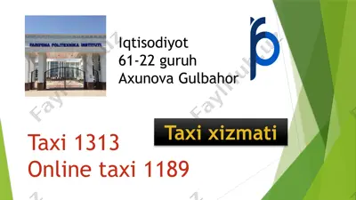 taxi xizmati — PPTX