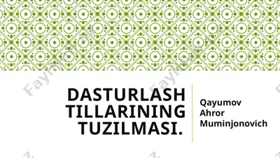 dasturlash tillarining tuzilmasi — PPTX