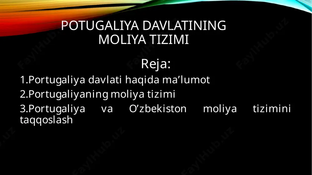 tlarni bosib ola boshladi. afrika va osiyodagi bir qancha hududlarni mustamlakaga aylantirdi. 1500-yildan braziliyani egallashga kirishdi. 16-asrning 1yarmi p. imperiyasi ravnaq topgan davr buldi. ammo juda katta boylikni qoʻlga kiritib olgan maranlar (xristianlikni qabul qilgan yahudiylar)ning chet ellarga ketib qolishi sababli p. iqtisodiyoti tushkunlikka uchray boshladi. 1581—1640-yillarda p. ispaniya hukmronligida buldi. 18-asr boshida p. iqtisodiy va siyosiy jihatdan angliyaga butunlay karam bulib qoldi. 1750-yildan mamlakatda "maʼrifiy absolyutizm" ruhidagi islohotlar tufayli bir muncha iqtisodiy va siyosiy jonlanish boshlangan bulsa ham, 1777-yildan key-in bu isloxrtlar bekor qilindi. 1807-yilda napoleon 1 qoʻshinlari p.ni bosib oldi. 1811-yilda fransuz bosqinchilari haydab chiqarildi, biroq mamlakat 1820-yilgacha ingliz bosqinchilari zulmi ostida qoldi. 1820-yil p. inqilo-bidan soʻng islohotlar utkazildi. 1821-yil taʼsis korteslari qabul qilgan liberal konstitutsiya zamindorlarning imtiyozlari va inkvizitsiyani bekor qildi. sanoat korxonalari, jumladan, toʻqimachilik fabikalari barpo etildi, 1853-yildat.y. ishga tushirildi. ammo p. 20-asr boshlarida ham qoloq mamlakatligicha qolaverdi. 1926-yil 28-mayda hokimiyatni fashistlar egalladi. 1911-yil konstitutsiyasi bekor …