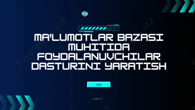 ma'lumotlar bazasi muhitida foydalanuvchilar dasturini yaratish — PPTX