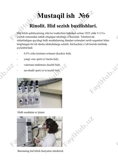 hid bilish faoliyatini baholash usullari — DOCX