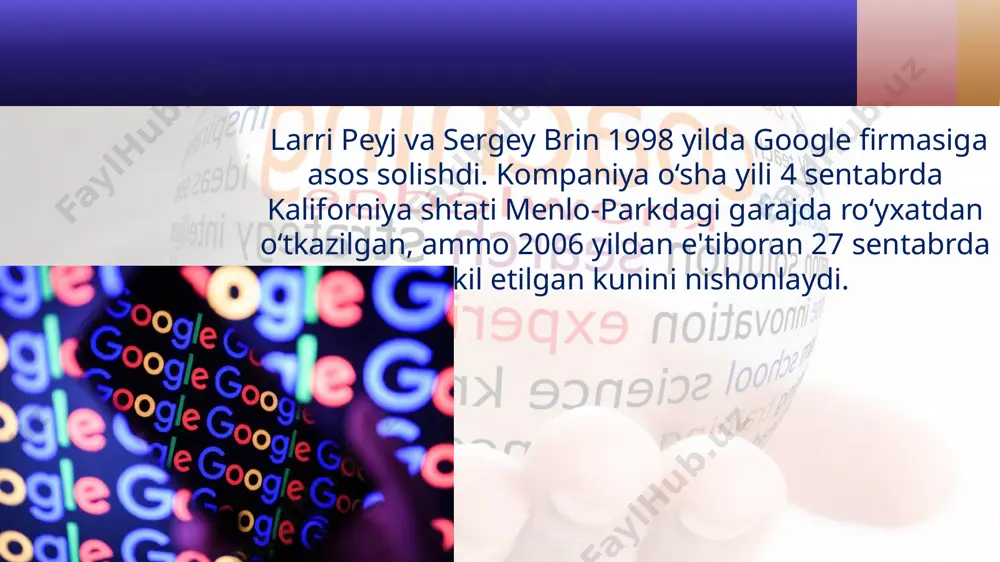ha grafigini chizib beradi. chunki bu yurakchaning grafigida «google in 1998» – siz 1998 yilga qaytib o’sha yildagi googleni ishlatasiz calculator – googleda kalkulator chiqadi va unda misollarni yechish mumkin tashkent to bukhara – bu manimcha eng foydalilaridan biri. bir shahardan boshqa shaharga piyoda, poyezd bilan va mashina bilan qancha vaqtda borishingizni taxminan hisoblaydi. bundan tashqari ikki shahar orasidagi eng qisqa masofani ko’rsatadi. 7777=english – sonni ingliz tilida qanday o’qilishini yozadi set timer for 5 seconds – 5 sekundga timer qo’yish shundan keyin jiringlagan ovoz keladi sunrise uzbekistan – o’zbekistonda quyosh soat nechida chiqishini aytadi google gravity – bosh sahifada yerga tortish kuchi ishlaydi google space – bosh sahifa xuddi koinotda turgandek uchib yuradi google sphere – bosh sahifadagi barcha narsalar sfera ko’rinishida bo’lib qoladi epic google – bosh sahifadagi barcha narsalar kattalashib boradi. image3.jpg image4.jpg image5.jpg image6.jpg image7.jpg image8.jpg image9.jpg image10.jpg image1.jpg