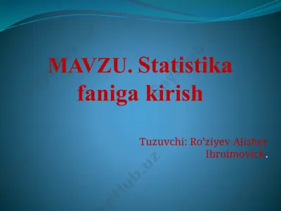 statistika faniga kirish — PPTX