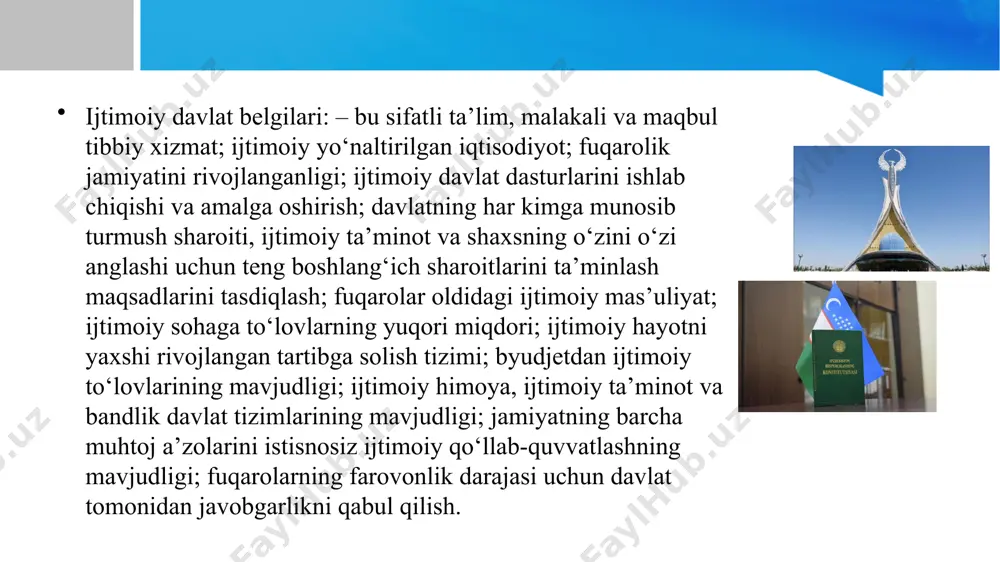 u ham konstitutsiyamizning amaldagi ijrosidan kelib chiqadigan mantiqiy xulosalardan biridir. aytish joizki, ma’naviy barkamol avlodni tarbiyalash, bunyodkor milliy qadriyatlarimizni asrab-avaylash va xalqimizning haqiqiy ma’naviy surati va siyratini belgilovchi fazilatlarni o‘zida mujassamlashtirgan mehr-oqibat, hamjihatlik, o‘zaro yordam, keksalarga hurmat, sharqona odob-axloq, sharm-u hayo kabi eng oliy insoniy tuyg‘ularning tub mohiyatini anglash va ko‘z qorachig‘idek e’zozlashda aynan diniy tashkilotlar va din arboblarining roli va o‘rni beqiyosligini bugun hech kim inkor etmaydi. aksincha, bunday bunyodkor faoliyat qizg‘in qo‘llab-quvvatlanmoqda. buning sababi esa, konstitutsiyamizda ana shunday faoliyat uchun mustahkam huquqiy zamin yaratib berilganidadir. bugun dunyoviy taraqqiyot yo‘lidan borayotgan mamlakatlardagi dinga bo‘lgan munosabat demokratiya mezonlariga asoslanganini chuqur idrok etmog‘imiz lozim. bizning jamiyatimiz taraqqiyoti negizi qilib belgilangan dunyoviylik, hurfikrlik tamoyili ham xuddi ana shu tajribalarga asoslangan. shunga ko‘ra, yangi konstitutsiyamizning 33-moddasida: “har kim fikrlash, so‘z va e’tiqod erkinligi huquqiga ega” ekanligi, 35-moddada esa “hamma uchun vijdon erkinligi kafolatlanadi. har kim xohlagan dinga e’tiqod qilish yoki hech qaysi dinga …