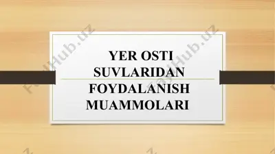 yer osti suvlari — PPTX