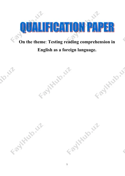 testing reading comprehension in english as a foreign language — DOC