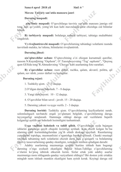tasviriy san’atda manzara janri — DOCX