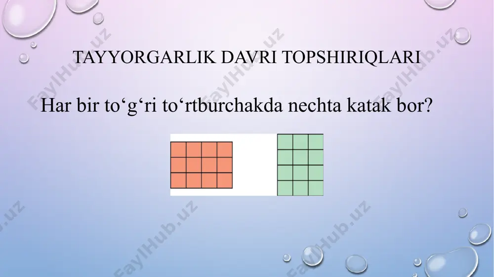 bilan bog’langan miqdorlar to’g’ri proporsional, y= formula bilan bog’langan miqdorlar teskari proporsional bog’langan miqdorlar deyiladi masalan: s=vt, masofa vaqt va tezlik bilan to’g’ri proporsional bog’langan; (bunda vaqt yoki tezlik o’zgarmas bo’lishi kerak) v= va t= bo’lgani uchun masofa o’zgarmas bo’lganda tezlik vaqt bilan teskari proporsional bog’langan miqdorlar deyiladi vaqt, tezlik, masofa soatiga 12 km – bu velosipedchining tezligi. qisqartirib quyidagicha yoziladi: 12 km/h. 4 h – velosipedchining sarflagan vaqti. 48 km – velosipedchi bosib o‘tgan masofa. harakat tezligining qisqartirib yozilishi: km/h, km/min, km/s, m/min, m/s. tezlik o’zgarmas bo’lganda vaqt oshgan sayin masofa ham oshadi vaqt (t) masofa (s) 2soat ?km 3soat 90km 5soat ?km 10soat ?km 20soat ?km masofa o’zgarmas bo’lganda tezlik oshgan sayin vaqt kamayadi tezlik vaqt (t) 60km/s 2s 40km/s 3s 20km/s 6s 10km/s 12s 5km/s 24s image2.png image3.png image4.emf image5.emf image6.emf image7.emf image8.png image9.png image8.emf image9.emf image12.png image10.emf image11.emf image12.jpeg image15.png image1.png /docprops/thumbnail.jpeg