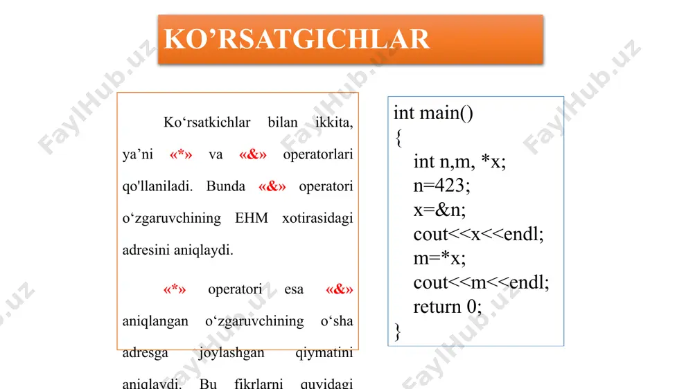 ko’rsatgichlar va adres oluvchi o’zgaruvchilar - Page 4