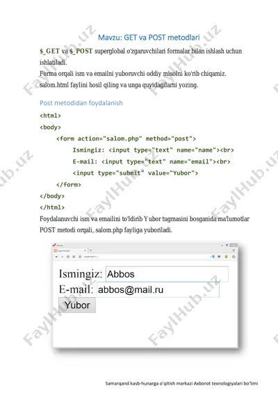 get va post metodlari — PDF