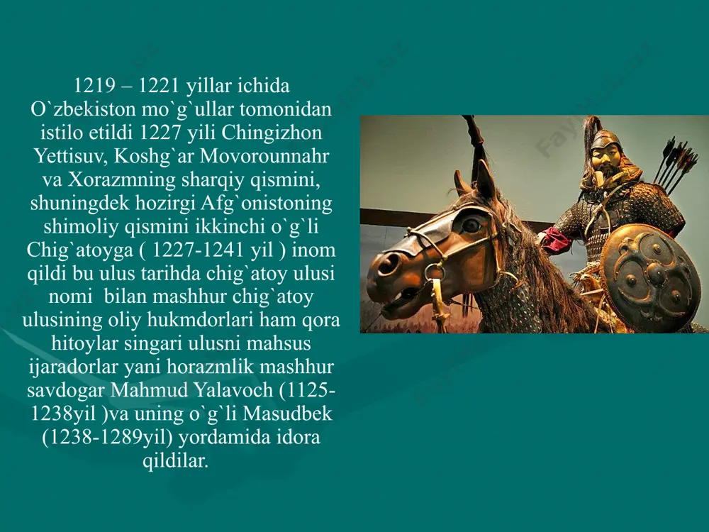 buxorolik yirik tarixchi sifatida mashhurdir. “buxoro tarixi” asarning narshahiy yozgan arab tilidagi asli saqlanib qolmagan asar 1128 yili farg`onalik abu nasr ahmad tomonidan ilk bor forsiy tilga qisqartirib tarjima qilingan. “buxoro tarixi” o`zbekistonning arablar tomonidan bosib olinishi v islom dinini tarqatilishi hamda somoniylar huklmronligi yillardagi tarixini bayon etadigan muhim manbadir. abu nasr ahmad “siyosatnoma ”. bu mashhur asar nizomulmulk tahallusini olgan saljuqiylar davlatining vaziri. abu ali al – xasan ibn ali ibn is`hoq at-tusik (1018- 1092) tomonidan yozilgan. “siyosatnoma ” asarining boshqa nomi “siar al – muluk ” dir . kitob 1092 yili yozib tugallangan. u 51 bobdan iborat. asarda o`zbekiston tarixiga iod muhim va qimmatli ma`lumotlar bor. xususan somoniylar saljuqiylar, qorahoniylar, g`aznaviylar va xorazmshohlar davlati haqida qimmatli malumotlar berib o`tilgan. adabiyotlar : 1. karimov i a o`zbek halqi hech qachon hech kimga qaram bo`lmaydi toshkent 2005. 2. ahmedov b a o`zbekiston tarixi manbalari. toshkent 2001 3. sadullayev a s …