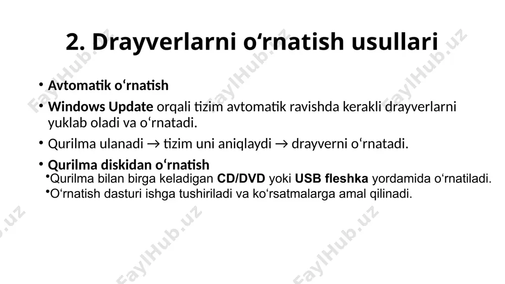 drayverlarni o‘rnatish usullari - Page 4