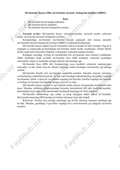 ma'lumotlar bazasi tushunchalari — DOCX
