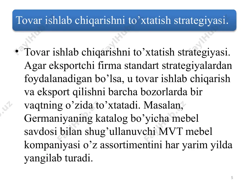 vdolarda bir vaqtda ishtirok etish imkoniyati berilgan holda, markazlashtirilgan tarzda elektron shaklda o‘tkaziladi. 3.o'zbekiston respublikasi tovar-xom ashyo birjasining hajmi o'zbekiston respublikasi tovar-xom ashyo birjasining 2015- yildagi faoliyati yakunlari elon qilindi. unga ko'ra o'tgan yilda birja mahsulot aylanmasi bo'yicha tarixiy maksimumni yangiladi. birjaning barcha savdo platformalarida amalga oshirilgan bitimlarning umumiy hajmi 24,2 foizga yoki 1,7 trln so'mga ortib, 8,9 trln.so'mni tashkil qildi. keyingi yillardagiga nisbatan ilk bor birja savdolarida amalga oshirilgan bitimlarning o'ztxbning umumiy mahsulot aylanmasidagi ulushi 80% dan kamroqni tashkil qildi. bu esa birja tomonidan o'tkaziladigan yarmarka va auksion savdolarining imkoniyatlari kengayganidan dalolat beradi. o'zbekiston respublikasi tovar-xom ashyo birjasining yarmarka savdolarida tuzilgan eksport bitimlarining umumiy hajmi 164,9 mln aqsh dollariga yetdi ekspluatatsiya xizmati ko’rsatish reklama, texnik hujjatlar xaridlarni rejalashtirish va amalga oshirish namoyish yo’riqnomalar sotuv narxi 18 18 .. tovar xarakati to’g’risidagi ma’lumotlar 19 tovar konsepsiyasi tovar konsepsiyasi iste’molchi e’tiborini tovarga, uning sifatiga va narxiga qaratishni talab etadi. iste’molchilar o'xshash …