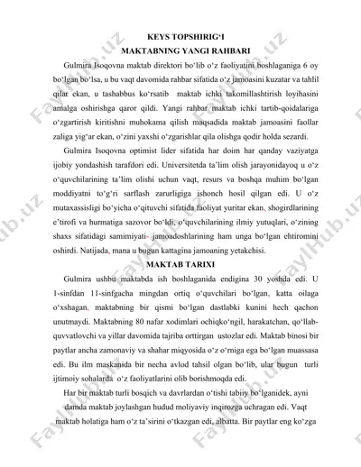 maktabning yangi rahbari — DOCX