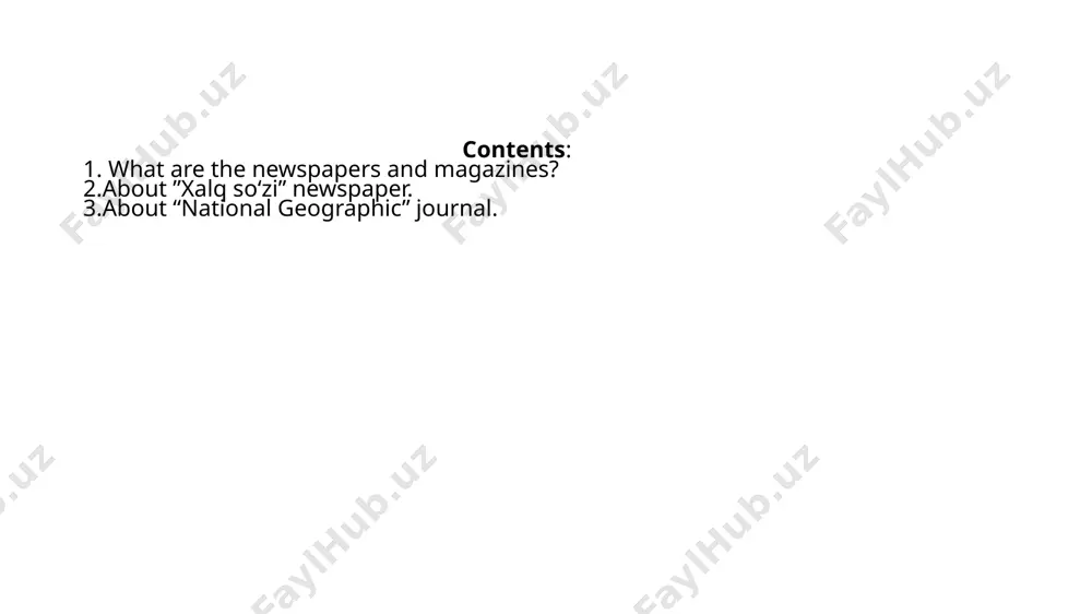 lishes information on various fields of activity. “national geographic” juice gulain our opinion, the publication is published in 33 languages and takes the leading place among popular scientific journals in the world. the magazine was published by the national geographic society in 1888 and initially published only scientific articles. and illustrations appeared only in 1905. photographs created the magazine’s corporate identity and saved it from ruin. to date, the circulation of the magazine is 4 million copies and has an audience of more than 40 million. the magazine publishes exclusive materials on history, culture and science, as well as unique photographs. interestingly, in 1985, a photo of a 13-year-old green-eyed afghan girl was published on the cover of national geographic magazine.national geographic magazine team went to afghanistan to search for the girl. conclusion i learned about the history and importance of newspapers and magazines through this presentation. newspapers and magazines …
