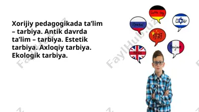 xorijiy pedagogikada ta’lim – tarbiya — PPTX
