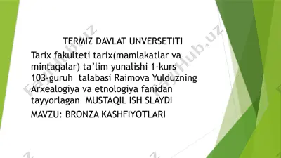 bronza kashfiyotlari — PPTX
