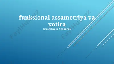 funktsional assametriya va xotira — PPTX