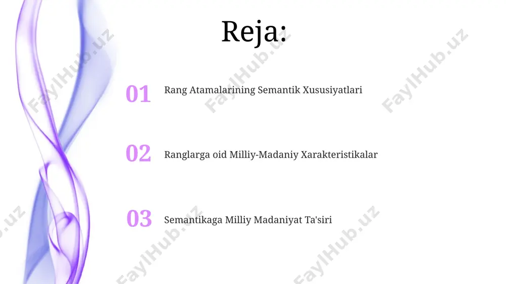 rtiq qo'shimcha ma'nolarni anglatishi mumkin. ranglar va siyosat so'nggi 20 yil davomida o'tkazilgan 5 ta yirik siyosiy tadqiqotlar ranglarning saylov natijalariga ta'sirini taxminan 15% ga yetkazishini ko'rsatdi. ranglar siyosiy nutqlarda va ommaviy axborot vositalarida ma'lum bir kayfiyat yoki g'oya (masalan, yashil – ekologik harakat)ni ifodalash uchun qo'llaniladi, bu omil saylovchilarga ta'sir o'tkazishda muhim ahamiyat kasb etadi. madaniy farqlarning namoyon bo'lishi ranglarga oid emotsional reaksiyalar va ularning ramziy ma’nolarining milliy-madaniy xususiyatlarga bogʻliqligi 85% ga yaqin aniqlangan boʻlib, bu esa ranglar psixologiyasini oʻrganishda ushbu omillarni hisobga olish zarurligini koʻrsatadi. taxminan 15 ta asosiy rang atamasi universal bo'lsa-da, ularning madaniy kontekstdagi ifodasi va qo'llanilishiga qarab 30 dan ortiq qo'shimcha ma’no va ramziyliklar paydo bo'lishi mumkin. ranglar va ijtimoiy munosabatlar o'zbek madaniyatida ko'k rangning tinchlik va osoyishtalik bilan bog'liqligi 70% dan ortiq aholining fikriga ko'ra tasdiqlanadi, bu esa ijtimoiy munosabatlarga ta'sir qiladi. millatlararo munosabatlarda ranglarning ramziy ma'nolari muhim rol o'ynaydi, masalan, qizil rang ba'zi …