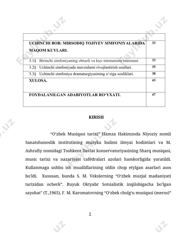 eti sotsialistik respublikasi musiqasi qurilishning yanada rivojlanishida tutgan rolini boshqarish, o’zbek xalqining boy musiqa merosi bilan va professional kompozitorlik ijodining hamma bilan rivojlanishiga oid muommolar bilan tanishtirishdan iboratdir. [1: qo’l yozma 1940-1941, h.h.niyoziy nomli san’atshunoslik instituti kutubxonasida saqlanadi.] [2: автореферат днссертации на соискание учсной степенн доктора иекусство- ведения. ташкент — ереван, 1970.] qo’llanmaga materiallar bayon qilishning tarixiy printsipi asos qilib olindi. kitob o’zbekistan musiqa madaniyatining ulug’ oktyabr sotsialistik inqilobisigach va undan keyingi ahvolini aks ettiruvchi ikki katta bo’limni o’z ichiga oladi. har bir bo’lim alohida davrida tarixiy-madaniy davrga bag’ishlangan boblarga bo’linadi. mualliflar ko’proq e’tiborni ulug' vatan urushidan keyingi davr (1945— 1975) ga jalb qiladilar. chunki bu davrda o'zbek professional bastakorlik ijodida katta yutuqlarga erishildi, musiqa taraqqiyotida muxim voqealar yuz berdi. shunga muvofiq ohirgi (oltinchi bobda respublikaning musiqani hayotga sharh berishdan tashqari o'zbek madaniyati uchun ushbu bosqichida muhim bo’lgan vokal va cholg’u musiqa janrlari, musiqali teatr baholanadi va ularga tavsifi beriladi. …