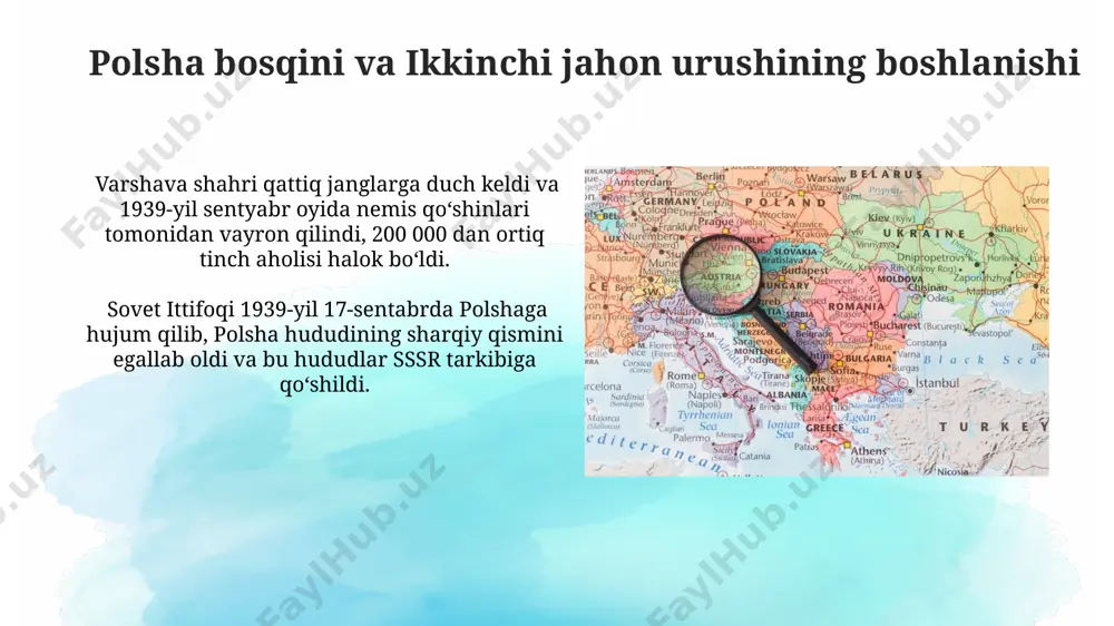 atdi va vichy hukumati tuzilishiga olib keldi. ikkinchi jahon urushi davrida gretsiyada 1941 yilda germaniya, italiya va bolgariya qo'shinlari ishtirok etgan qonli janglar bo'lib o'tdi, natijada mamlakat nemislar tomonidan bosib olindi va qattiq iqtisodiy inqirozga yuz tutdi. partizanlar harakati albaniyada ham partizanlar harakati mavjud bo'lib, ular italiya va germaniya qo'shinlariga qarshi kurash olib borishdi; taxminan 20 mingdan ortiq partizan jangchilar soni kommunistik va milliy ozodlik kuchlari orasida taqsimlandi. ikkinchi jahon urushi davrida yugoslaviyada 300 000 dan ortiq partizanlar faol harakat qildi, ular fashistlarga qarshi kurashda muhim rol o'ynadi va ko'plab shaharlarni, masalan, belgradni ozod qilishda ishtirok etdi. buyuk britaniyaning roli britaniya imperiyasi o‘zining keng miqyosdagi resurslarini, shu jumladan, avstraliya, kanada va hindistondan qo‘shin va materiallarni safarbar qilib, ittifoqdoshlar urushidagi harbiy sa’y-harakatlariga katta hissa qo‘shdi. buyuk britaniya ikkinchi jahon urushi davrida germaniyaning dengiz blokadasi va havo hujumlariga qarshi kurashda muhim rol o‘ynadi, 1940-yilning yozida dunkirkdan 338 ming askarni evakuatsiya qilish operatsiyasi …