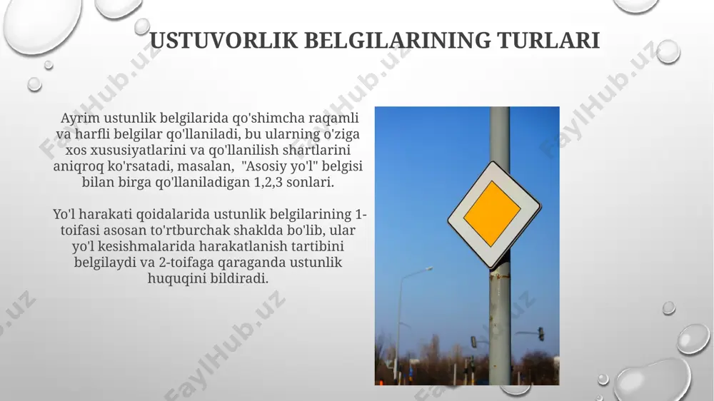 avtomobil yoʻlidagi imtiyozli belgilar - Page 3