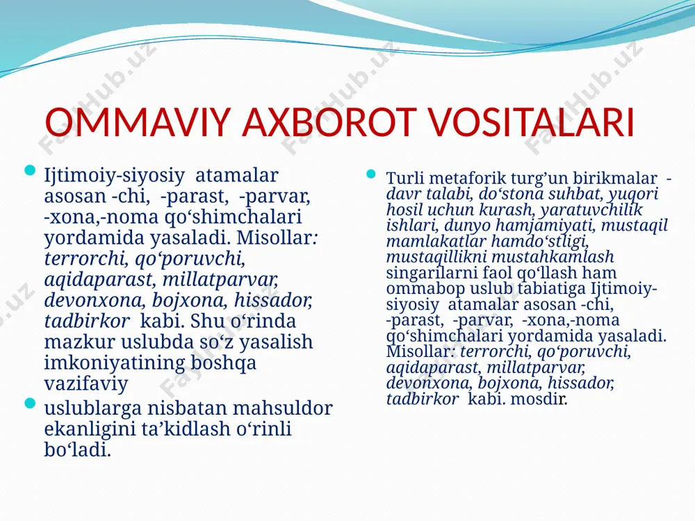 18-mavzu. publitsistik uslub va uning sohada qo‘llanishi - Page 5