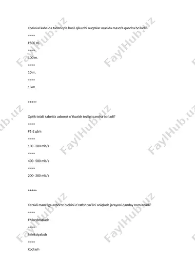 tarmoq texnologiyasi — DOCX