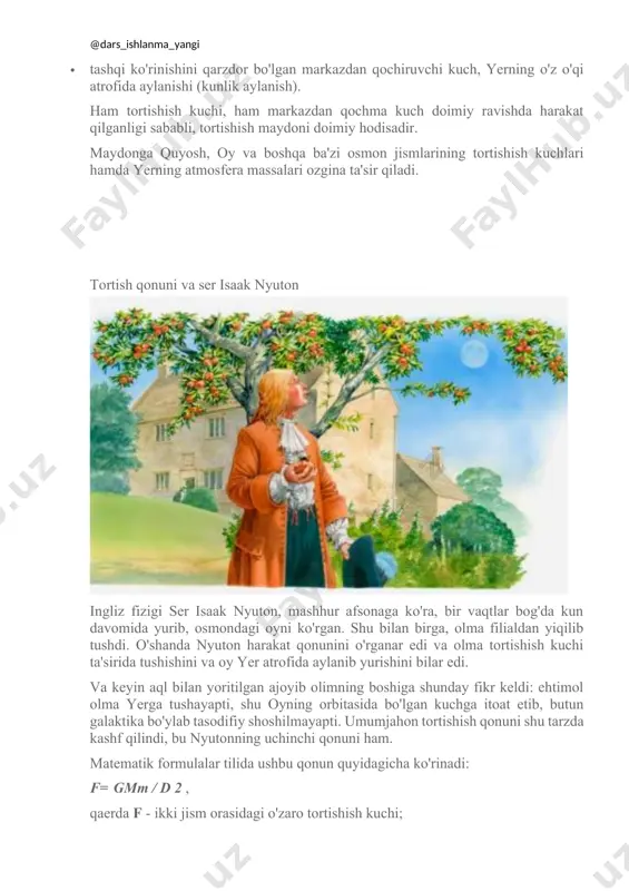 sun'iy yo'ldoshlar va sayyoralararo stantsiyalarning harakatini hisoblash. sayyoralar holatini oldindan hisoblash. bunday tajribani o'zimiz tashkil qila olamizmi, sayyoralar va ob'ektlar jalb qilinishini taxmin qila olmaymizmi? bunday to'g'ridan-to'g'ri tajriba kavendish (genri kavendish (1731-1810) - ingliz fizigi va kimyogari) rasmda ko'rsatilgan moslama yordamida. g'oya shundan iboratki, juda nozik kvarts ipiga ikkita shar bilan tayoq osib, so'ngra yon tomondan ularga ikkita katta qo'rg'oshin to'pini olib kelish kerak edi. to'plarning jozibasi ipni ozgina burishadi - chunki oddiy narsalar orasidagi tortishish kuchlari juda zaifdir. bunday qurilmadan foydalanib, kavdandi ikkala massaning kuchini, masofasini va kattaligini to'g'ridan-to'g'ri o'lchashga muvaffaq bo'ldi va shu bilan aniqladi doimiy tortishish g. fazodagi tortishish maydonini tavsiflovchi doimiy tortishish g ning noyob kashfiyoti yer, quyosh va boshqa osmon jismlarining massasini aniqlashga imkon berdi. shuning uchun kavendish o'z tajribasini "yerni tortish" deb atadi. qizig'i shundaki, fizikaning turli qonunlari ba'zi umumiy xususiyatlarga ega. elektr qonunlariga murojaat qilaylik (kulon kuchi). elektr kuchlari, shuningdek, masofa kvadratiga teskari …