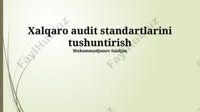 xalqaro audit standartlarini tushuntirish — PPTX