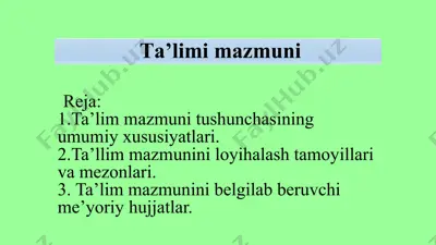 ta’limi mazmuni — PPTX