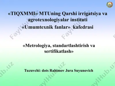 standartlashtirish asoslari — PPT