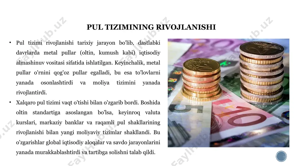 unosabatlarining ijtimoiy ta'siri tovar va pul munosabatlarining ijtimoiy ta'siri jamiyatdagi iqtisodiy va ijtimoiy strukturalarni shakllantiradi. pulning jamiyatdagi ta'siri, asosan, uning taqsimotiga va tengsizlikka bog'liq. agar pul taqsimoti adolatsiz bo'lsa, bu ijtimoiy tengsizlikni kuchaytiradi va boylar bilan kambag'allar o'rtasidagi farqni yanada kattalashtiradi. pulning qiymati va taqsimoti jamiyatda qatlamlararo farqlarni, daromad tengsizliklarini va imkoniyatlar farqlarini oshiradi. tovar va pul munosabatlari ijtimoiy adolatga ta'sir qiladi, chunki iqtisodiy tizimda pulning adolatsiz taqsimoti ijtimoiy adolatsizlikni kuchaytirishi mumkin. resurslar va boylikning noto'g'ri taqsimlanishi, ba'zi guruhlarni iqtisodiy faollikdan chetlab qolishga olib keladi, bu esa jamiyatdagi tengsizlikni oshiradi. tovar va pul munosabatlarining o'zbekistonda shakllanishi o'zbekistonda tovar va pul munosabatlarining rivojlanishi tarixiy jarayonlarni aks ettiradi. sovet davrida o'zbekistonda iqtisodiyot markazlashtirilgan bo'lib, pul va tovar munosabatlari ko'proq davlat tomonidan nazorat qilingan. mustaqillikka erishgach, o'zbekistonda bozor iqtisodiyotiga o'tish jarayoni boshlandi, bu esa tovar va pul munosabatlarining shakllanishiga katta ta'sir ko'rsatdi. o'zbekistonning bozor iqtisodiyotiga o'tishi, tovarlar almashinuvi va pulning roli yangi shakllarda …