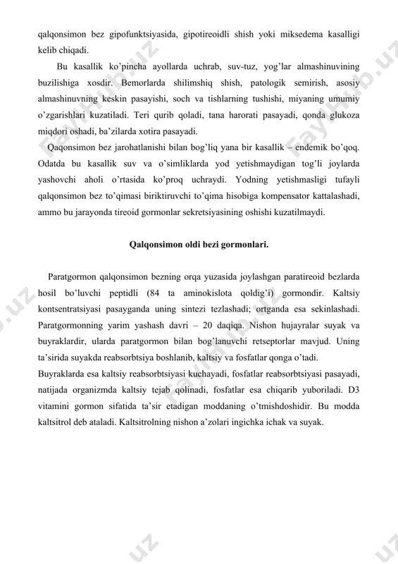 gormonlarning olinishi va amaliyotda qo’llanilishi. referat 7 bet - Page 5