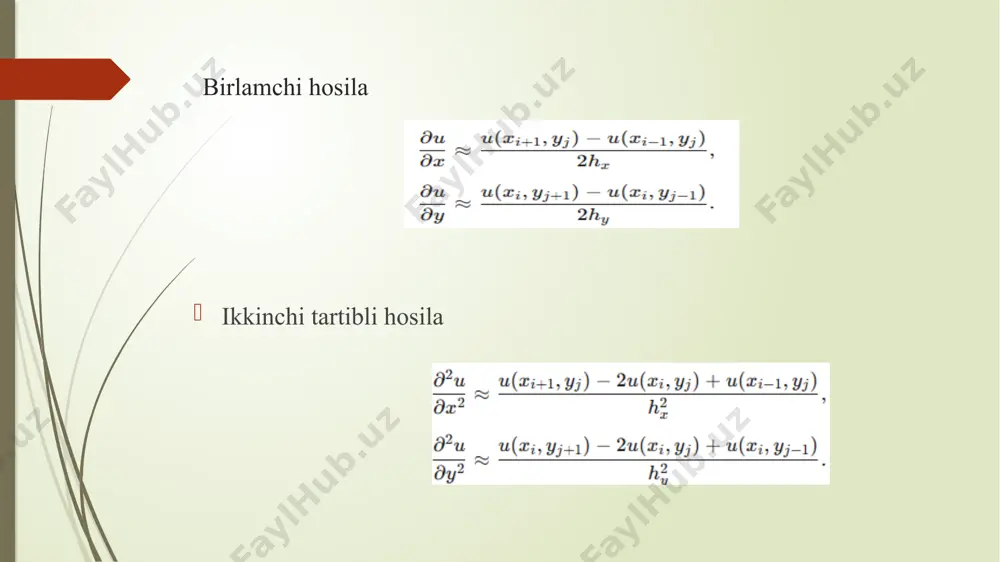 elliptik differensial tenglamalarni ayirmali tenglamalar bilan approksimatsiyalash - Page 5