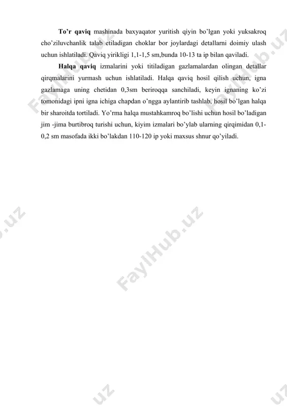 kiyim tikish usullari. qo’lda bajariladigan qaviqlar va qaviqqatorlar - Page 5