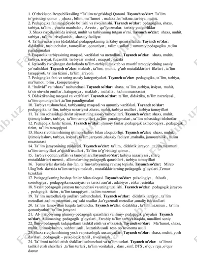 ta'lim nazariyasi (didaktika) — DOC