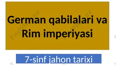 german qabilalari va rim imperiyasi — PPTX