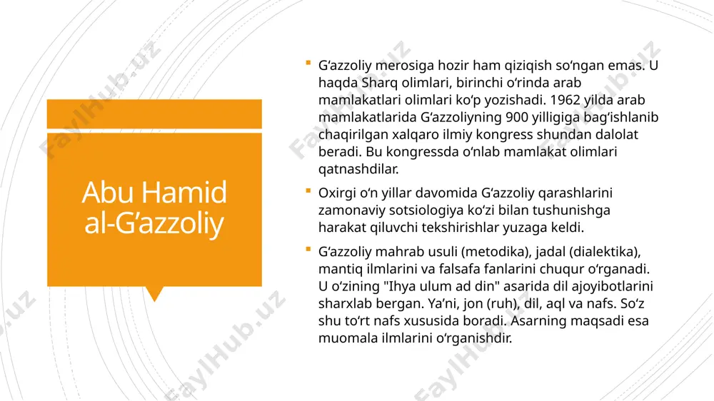 kolimlar, filosoflar, ismoiliylar va so‘fiylarning qarashlarining to‘g‘ri ekanligiga shubha bilan qaraydi. unga tanish bo‘lgan qarashlarga ishonchsizlik munosabatida bo‘lish g‘azzoliyni falsafa, mantiq, so‘fizm, ismoiliylar dogmatik ilohiyotini haqiqatni topish maqsadida chuqur o‘rganishga olib keldi. dunyo haqidagi bilimni bilishga va musulmonlar kim bilan birga bo‘lishini aniqlashga majbur qildi. abu hamid al-g’azzoliy g‘azzoliyning fikricha yuqorida aytib o‘tilgan har bir xodisaning yaratuvchisi va sababchisi ollohdir. olloh-har qanday xodisaning yagona sababchisidir. u bir xodisaning boshqa bir xodisa tufayli kelib chiqish tartibini yaratgan. g‘azzoliy nazariyasi ikkita g‘oyaga olib keladi, birinchidan xodisalarning aniq ketma-ketligi mavjud, masalan: oila-hayot-aql-xohish-kuch-harakat. bu zvenodan hech biri o‘zidan oldingi keladigan zvenolardan ilgari kelmaydi. ikkinchidan, bu zanjir zvenolarining har bir sharti olloh tomonidan yaratiladi va buning sababi hech qanday boshqa xodisa emas. abu hamid al-g’azzoliy аsosiysi - xudoni "bilishga" intilish - bunga inson erishadimi yo‘qmi, farqi yo‘q. "bilishga erishmaganlik bu bilishdir" - deydi g‘azzoliy. ollohni bilish-bu uni ko‘rishdan iborat emas, balki - uni bilish mumkin …