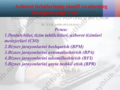 axborot tizimlarining tasnifi va ularning boshqaruvdagi o'rni — PPTX