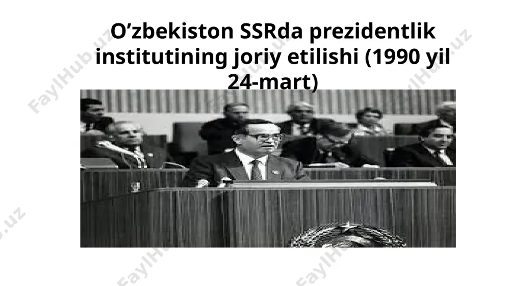 3) «o’zbekiston iqtisodiy islohotlarni chuqurlashtirish yo’lida» (1995) «o’zbekiston xxi asr bo’sag'asida: xavfsizlikka tahdid, barqarorlik shartlari va taraqqiyot kafolatlari» (1997) «o’zbekiston xxi asrga intilmoqda» (1999) va boshqalar. konstitustiya nima? konstitustiya (lot. constitution – tuzilish, tuzuk) – davlatning asosiy qonuni. u davlat tuzilishini, hokimiyat va boshqaruv organlari tizimini, ularning vakolati hamda shakllantirilish tartibi, saylov tizimi, fuqarolarning huquq va erkinliklari, shuningdek, sud tizimini belgilab beradi. konstitustiya – davlatchilik belgisidir. bir-biridan farqlanuvchi yuridik va haqiqiy (faktik) konstitutsiya tushunchalari bor. yuridik konstitutsiya ijtimoiy munosabatlar doirasini tartibga soluvchi ma’lum huquqiy normalar tizimidir. haqiqiy konstitutsiya esa – shunday munosabatlarning o‘zi, ya’ni real mavjud munosabatlardir. konstitustiya atamasi qadimgi rimdayoq bor edi (imperator konstitutsiyasi deb atalgan qonun). amir temur “tuzuklar”i sharq va osiyo mamlakatlari sivilizatsiyasiga xos alohida shakldagi konstitutsiyaviy hujjat xususiyatiga ega bo‘lgan. u shariat qonunlari bilan bir qatorda markaziy osiyo mintaqasi xalqlari taqdiriga kuchli ta’sir o‘tkazgan. o‘zbekiston respublikasi mustaqilligi e’lon qilingunga qadar mamlakatimizda uchta konstitutsiya qabul qilingan edi …