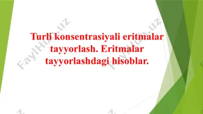 eritmalar tayyorlash — PPTX