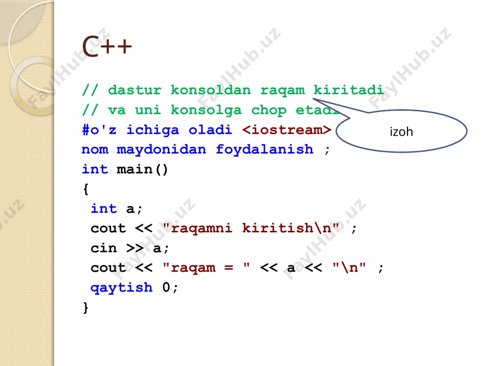 c++ dasturlash tilining alifbosi, buyruqlar tizimi - Page 4