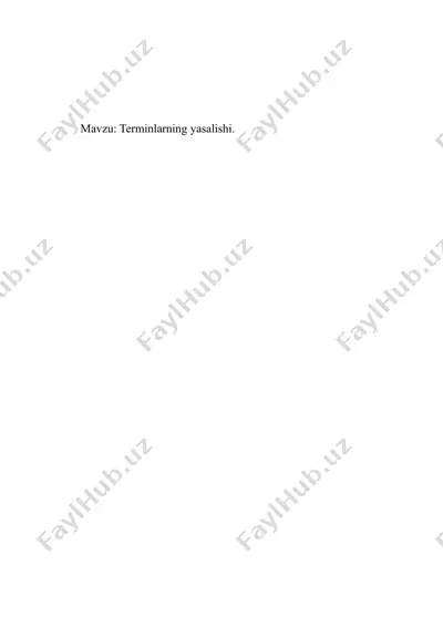 terminlarning yasalishi — DOCX